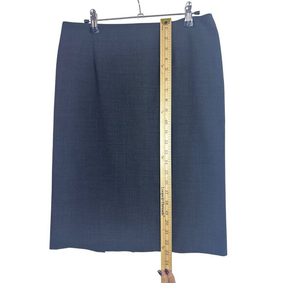 Theory Golda 2 Urban Charcoal Gray Virgin Wool Blend Pencil Skirt Office Siren - Picture 5 of 11